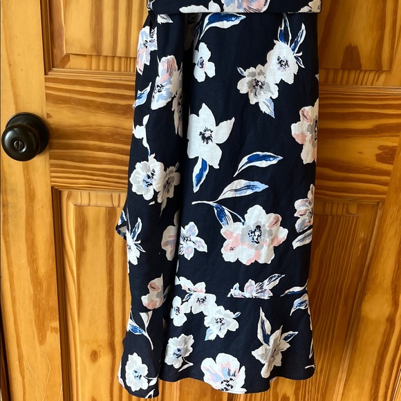 Banana Republic Navy Floral Spaghetti Strap Dress - Size 12 - Picture 8 of 10